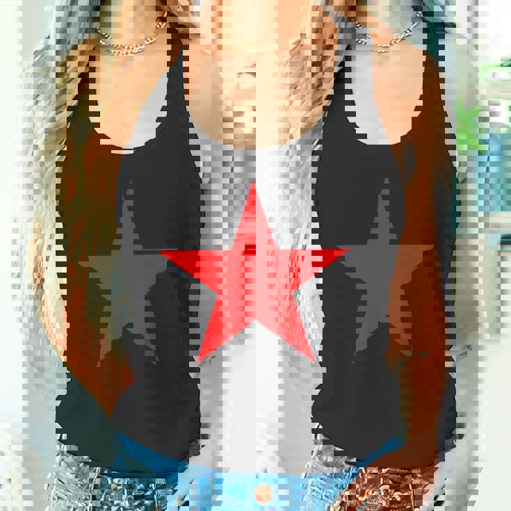 複数の色の赤い星 長袖tシャツ タンクトップ