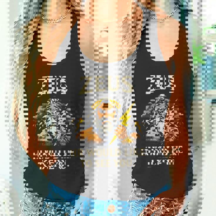 面白いゼウス・ミーム-古代ギリシャの神-ギリシャ神話 タンクトップ