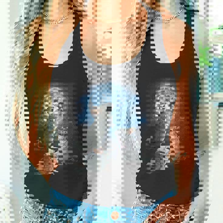 面白いチンチラシャツ 月に吠えるチンチラ タンクトップ