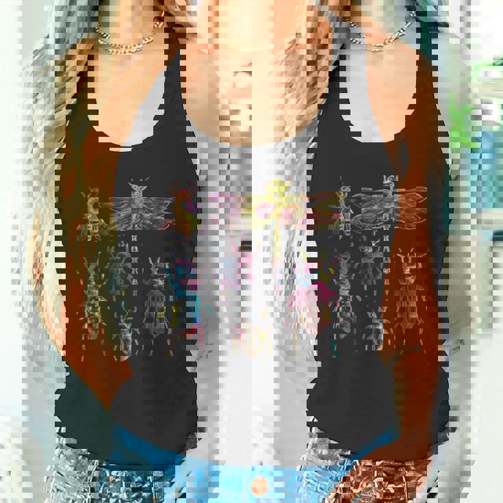 鮮やかなカラフルな昆虫 – 虫好き昆虫学者グラフィック タンクトップ