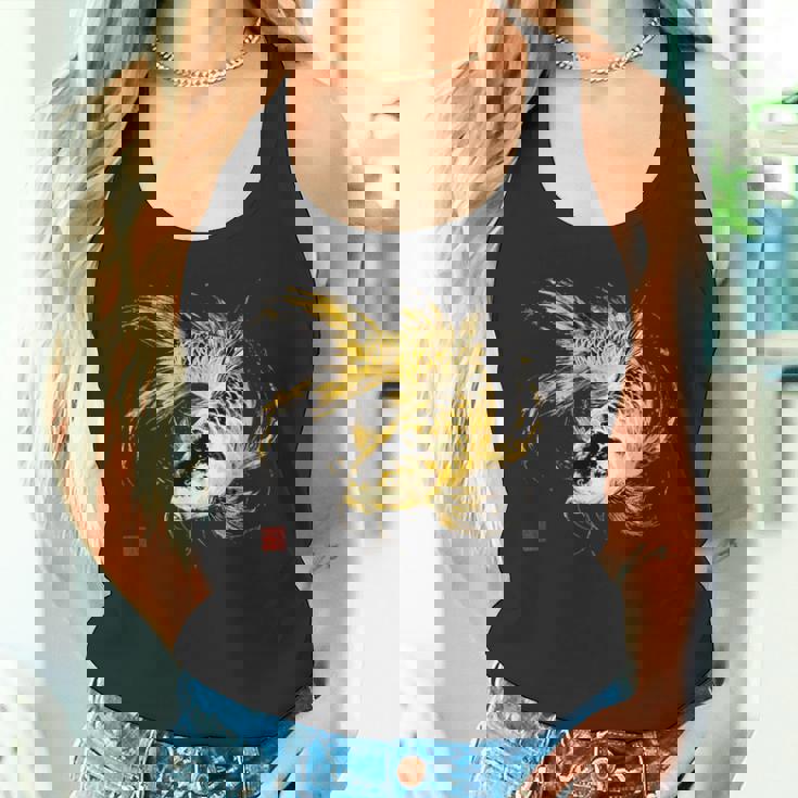 鯉 黒金 アクアリウム ニシキゴイ 観賞魚 イラスト タンクトップ