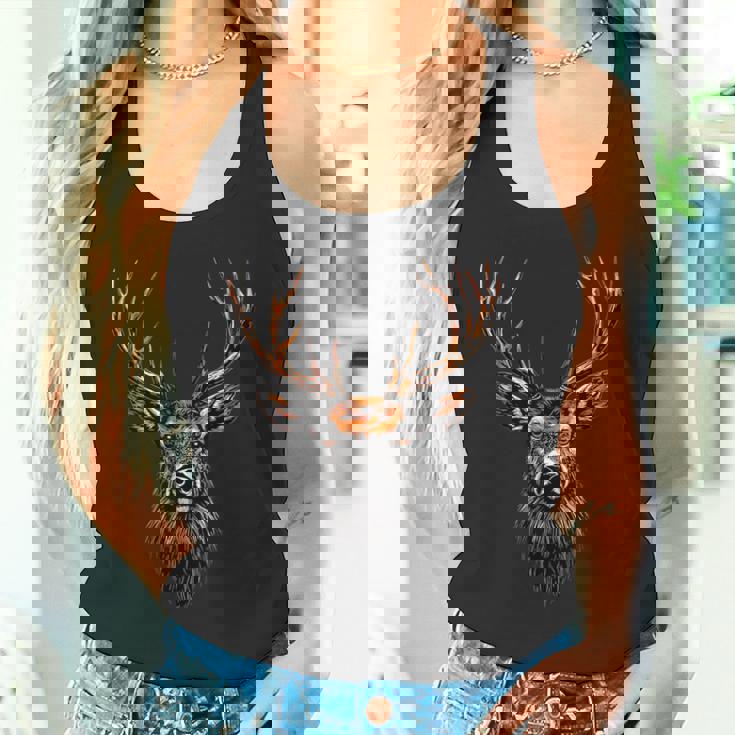 鹿角狩猟鹿トナカイ赤鹿角ハンター タンクトップ