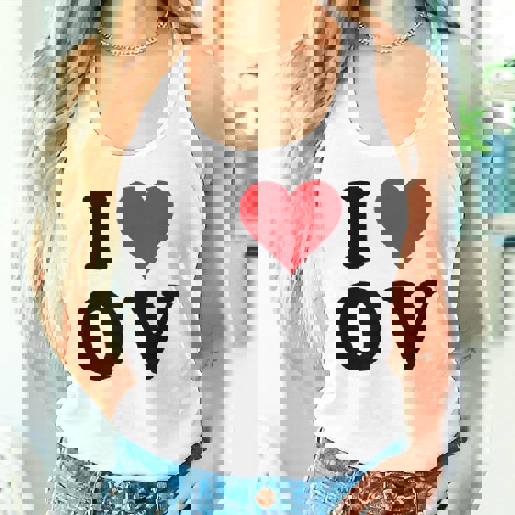 I Heart Ov Initials I Love OV First And Last Name O タンクトップ