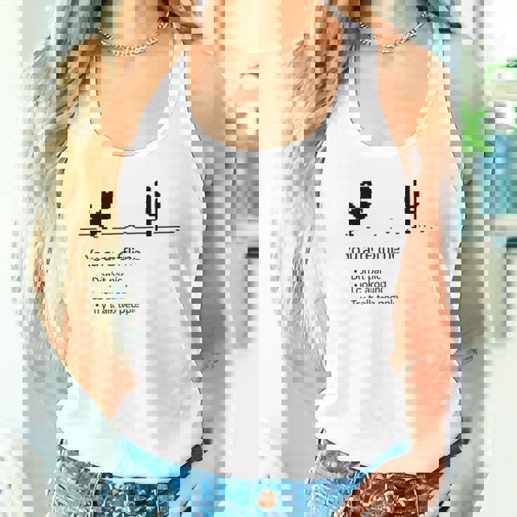 You Are Offline Low Resolution Pixel Dinosaurcreen タンクトップ