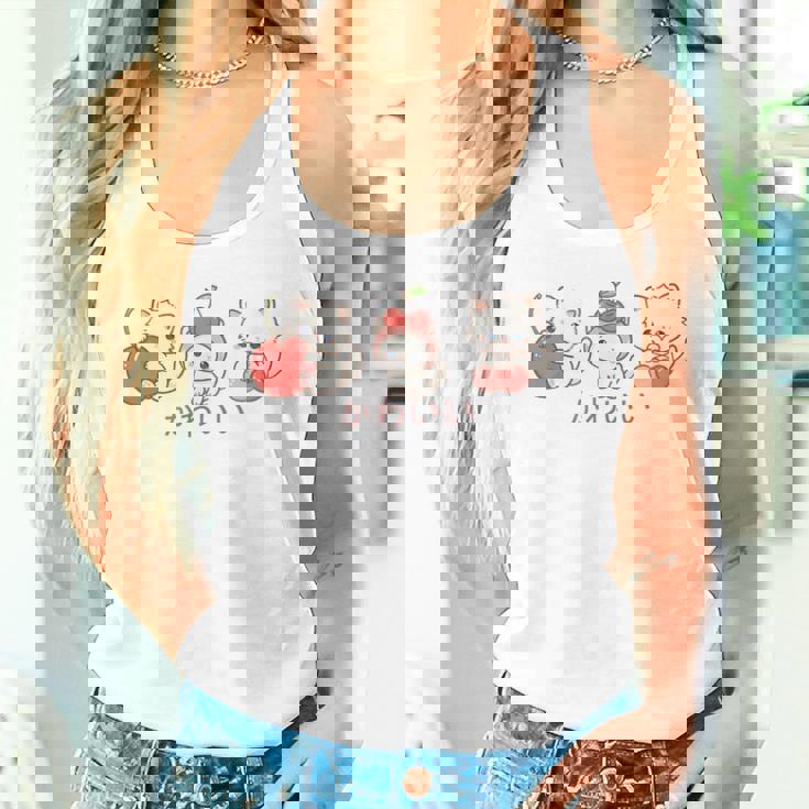 かわいい ねこ さくらんぼ カワイイ 日本風 キャット カートゥーン タンクトップ