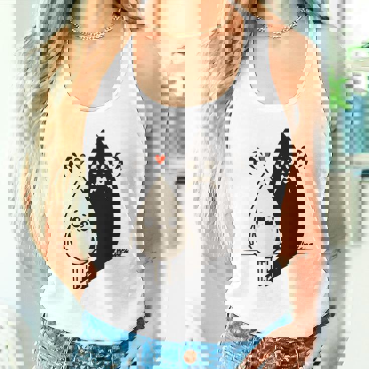 かわいい影モンスター コントラスト イラスト 長袖tシャツ タンクトップ