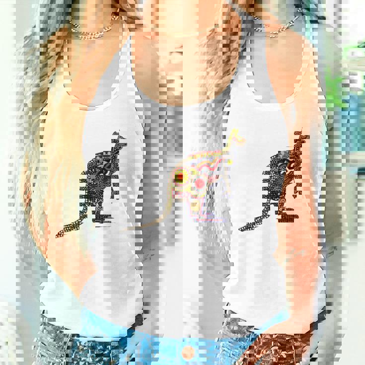 アボリジニアート カンガルー。 タンクトップ