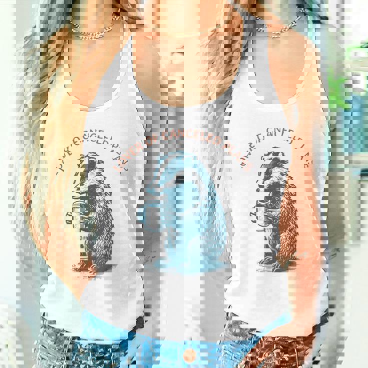 キャンセルされた計画の恋人 コーヒーを飲むアナグマ 長袖tシャツ タンクトップ