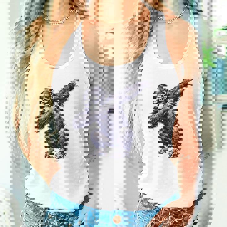 サングラスをかけたダブダンスを踊るチンパンジー猿 タンクトップ