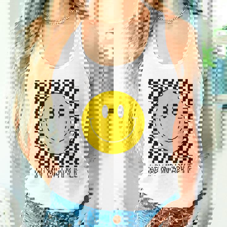 ハッピーマインド ハッピーライフ 70年代 スマイルチェック ハッピースマイルフェイス タンクトップ