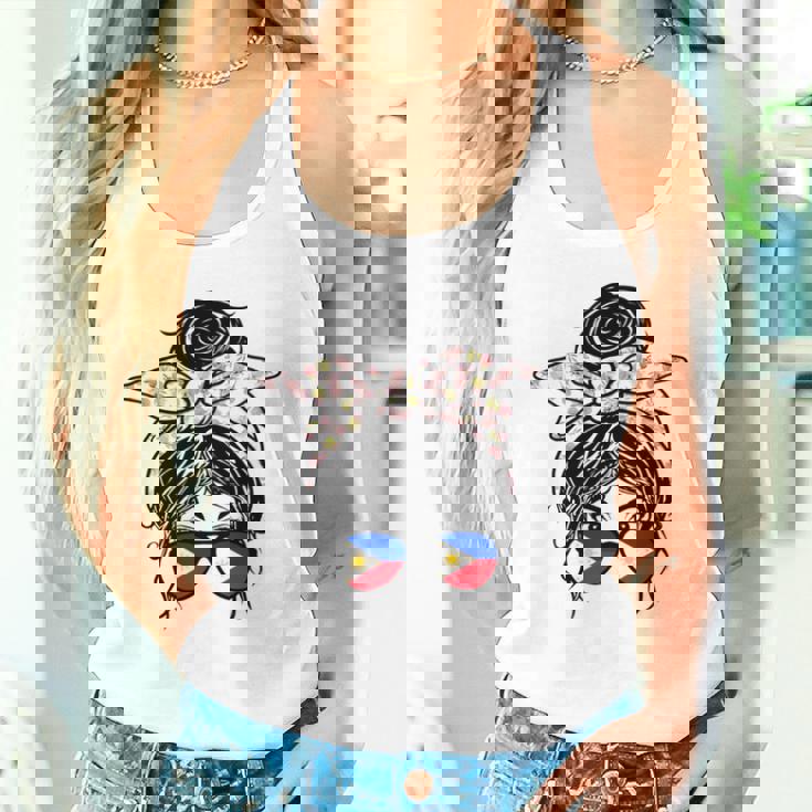 フィリピン 散らかった団子 バンダナ付き フィリピン国旗グラス 長袖tシャツ タンクトップ