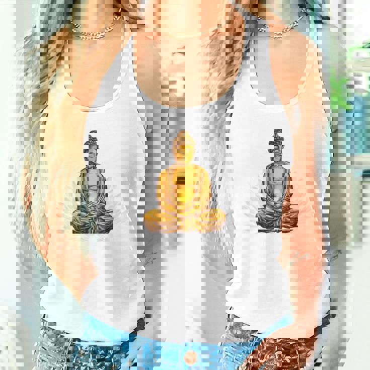 ブッダ 国際ヨガデー バックプリント タンクトップ