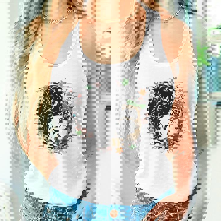 狸と狐 太極図 たぬき きつね タンクトップ