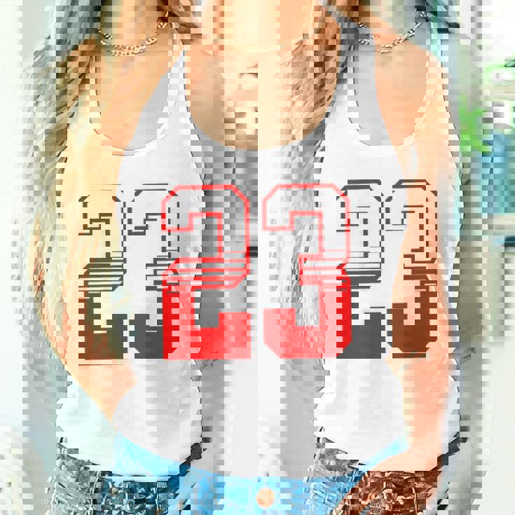 白赤番号 23 スポーツチーム タンクトップ