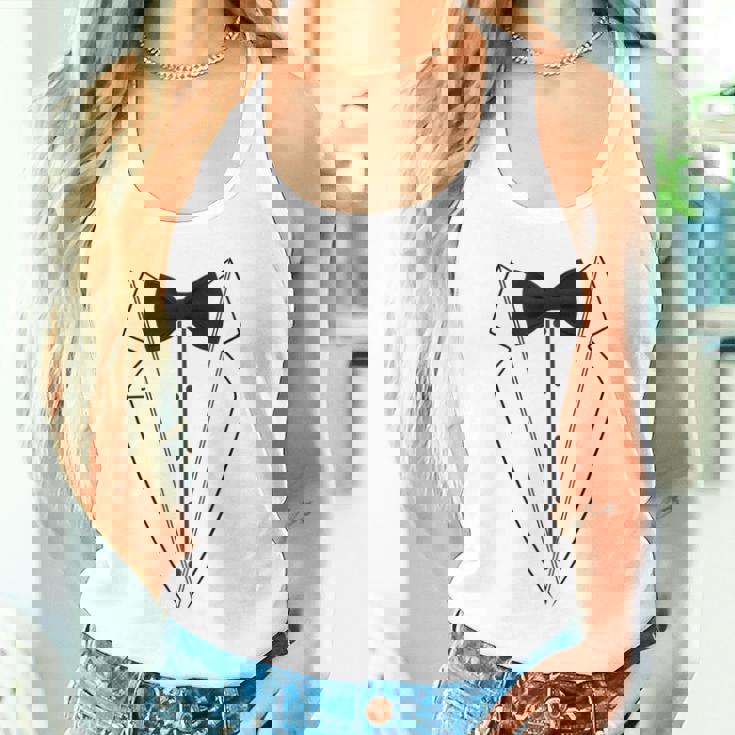 蝶ネクタイ付きホワイトtシャツ タキシード 面白いシャツ タンクトップ