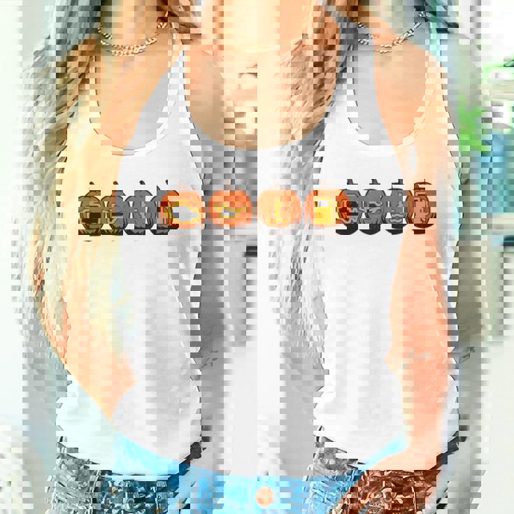 車の警告灯 面白いメカニック ハロウィン パンプキン オレンジ タンクトップ