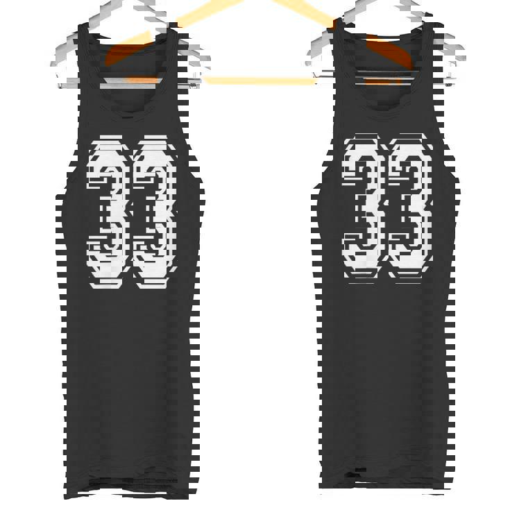 33番のスポーツスタイル。ホワイト。 タンクトップ