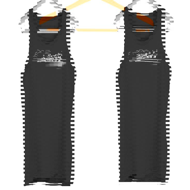 Arte En Línea Del Equipo De Remo Camiseta sin mangas