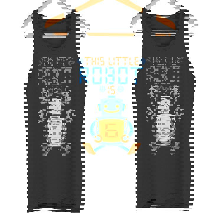 Camisa De Cumpleaños De Robot Para Niño 6º Robot Fiesta De Cumpleaños Camiseta sin mangas