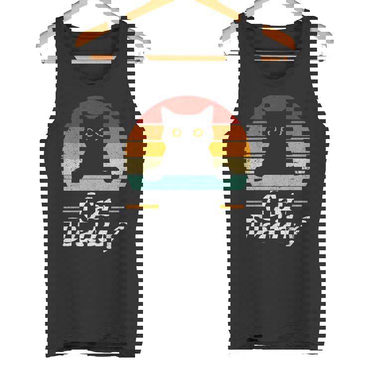 Cat Daddy Retro Compleanno & Festa Del Papà Gatto Papà Uomo Canotta