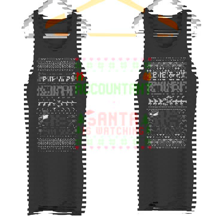 C'est Drôleois Gentil Avec Le Comptable Le Père Noël Regarde Noël Manche Longue Débardeur e