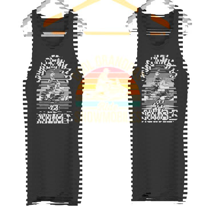 Cool Grandpas Ride Snowmobiles Vintage Snowmobiling Grandpa Tank Top