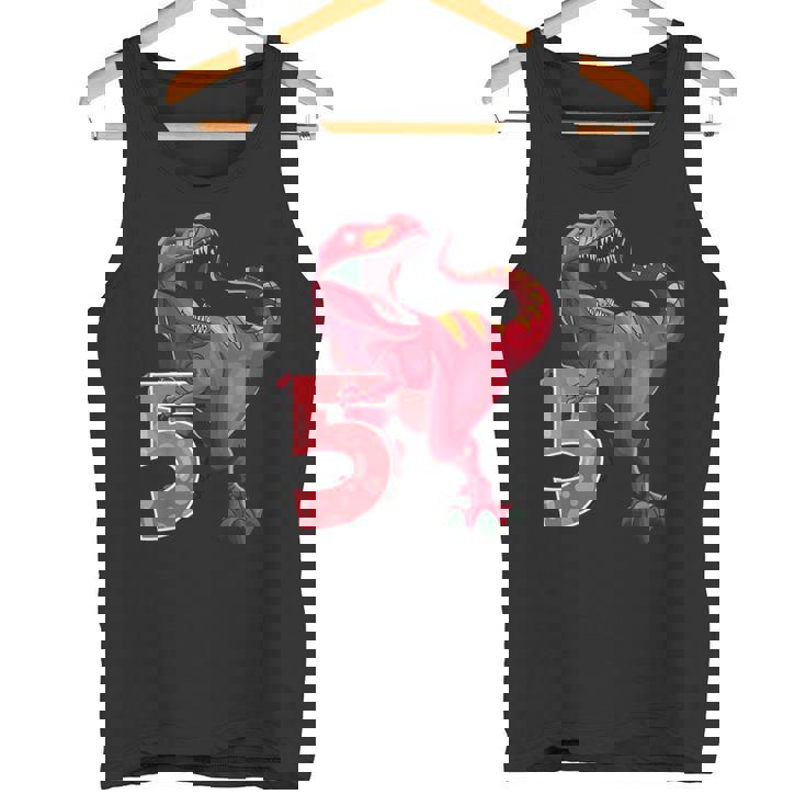 De 5º Cumpleaños Dino T Rex 5 Años Dinosaurio Camiseta sin mangas