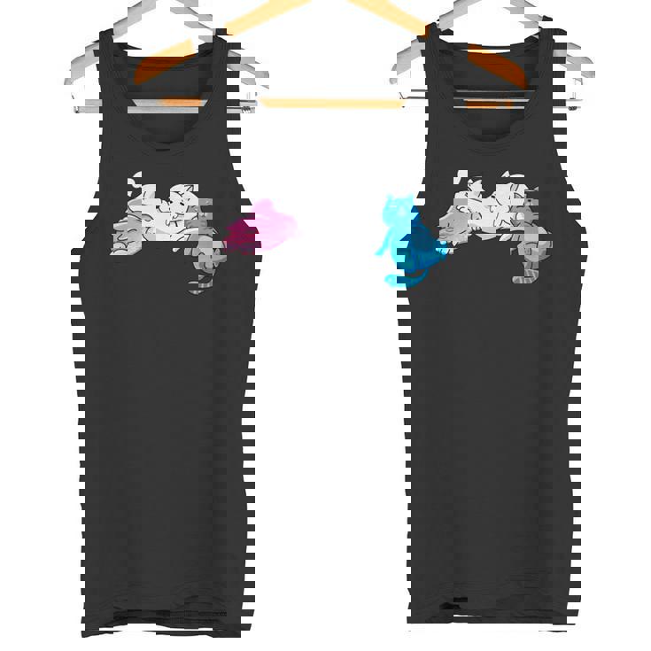 Des Chats Transgenres Endormis Aux Couleurs Transgenres Manche Longue Débardeur e