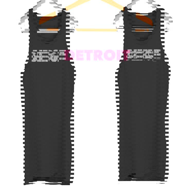 DETROIT PINK Shirt Motor City Michigan T-Shirt Tank Top