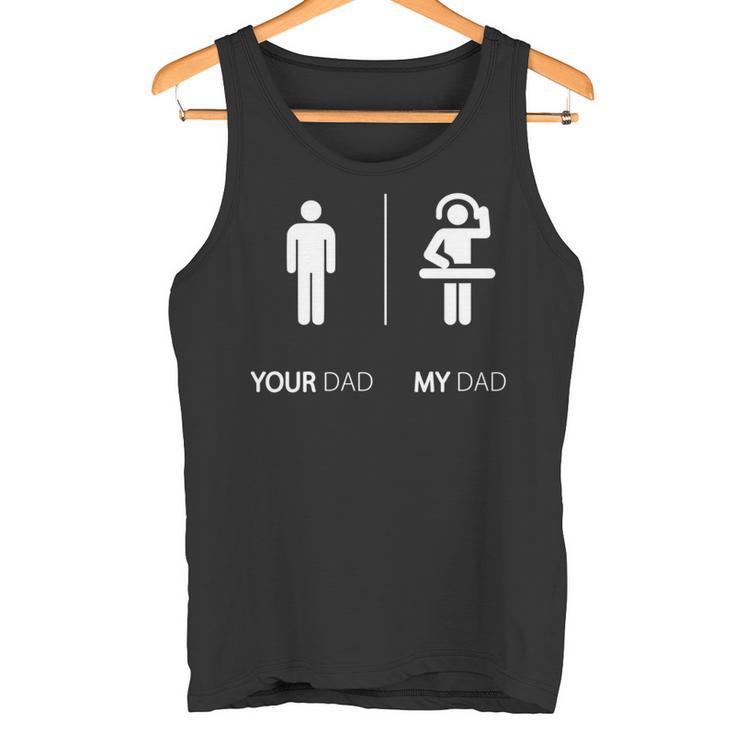 Divertente Concritta In Inglese My Dad Is A Dj Idea Regalo Maglia A Manica Canotta
