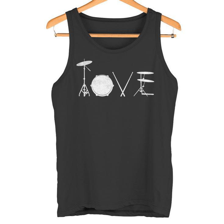 Drummer Love グラフィックドラムセット ドラミングミュージシャン ロックバンド タンクトップ