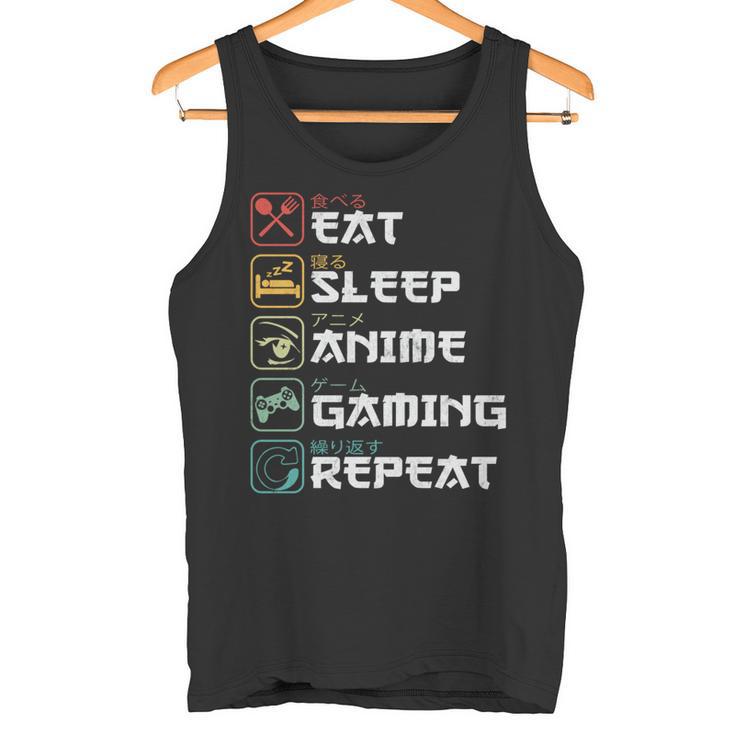 Eatleep Anime Gaming Repite El Manga Retro De Anime Otaku Manga Larga Camiseta sin mangas