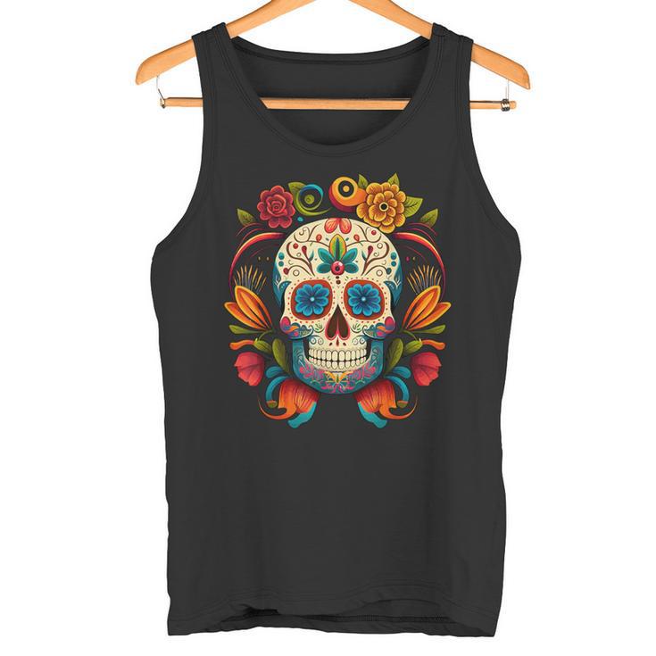 Fleurs Mexicainucre Crâne Dia De Los Muertos Cinco De Mayo Débardeur e