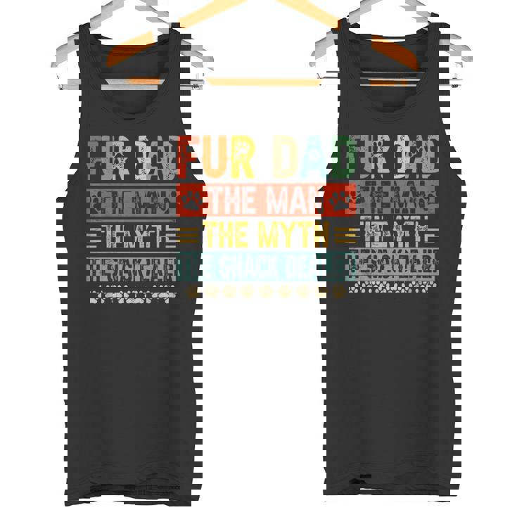 Fur Dad Man Mythnack Dealer Paw Cat Dog Festa Del Papà Canotta