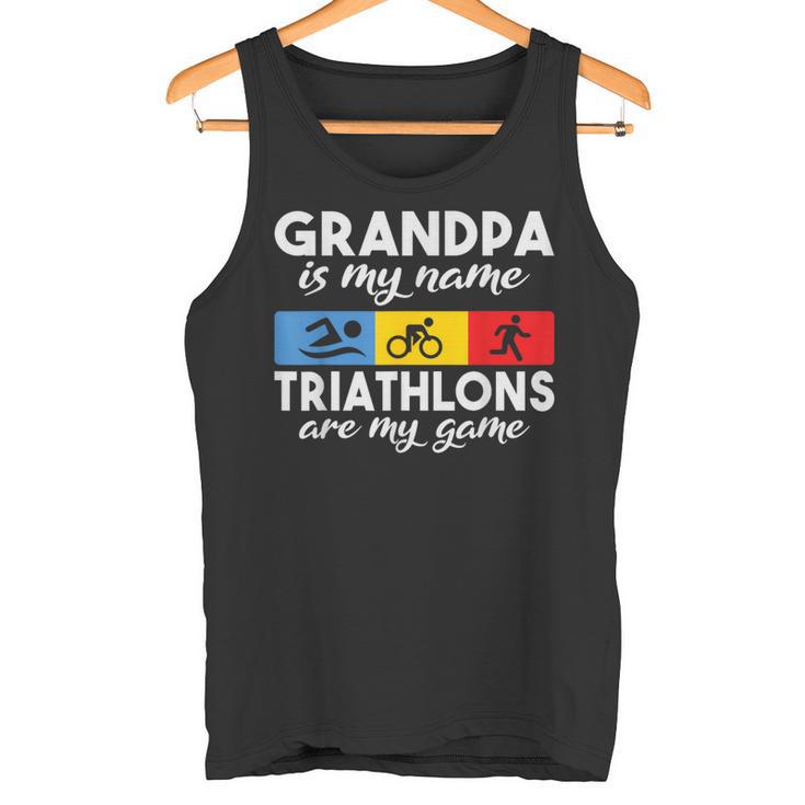 Grand-Père Est Mon Nom Les Triathlonsont Mon Jeu Triathlon Papy Débardeur e