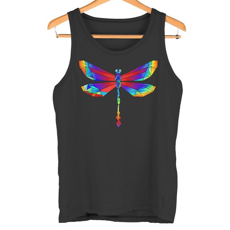 Libélula Multicolor De Polygon I Geometría I Libélula I Camiseta sin mangas