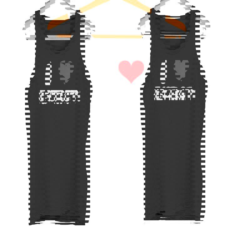 I Love Electricity ハート 電気技師ユーティリティ電気 タンクトップ