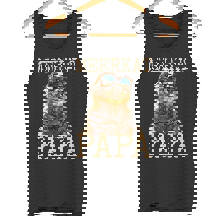 Meerkat Papaミーアキャット パパ パパ 父の日 マングース パパ スリケート ファーザー タンクトップ