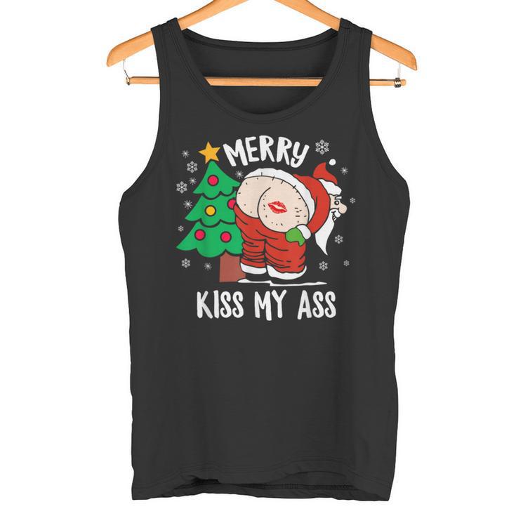 Merry Kiss My Ass Cadeau De Noël Amusant Père Noël Débardeur e