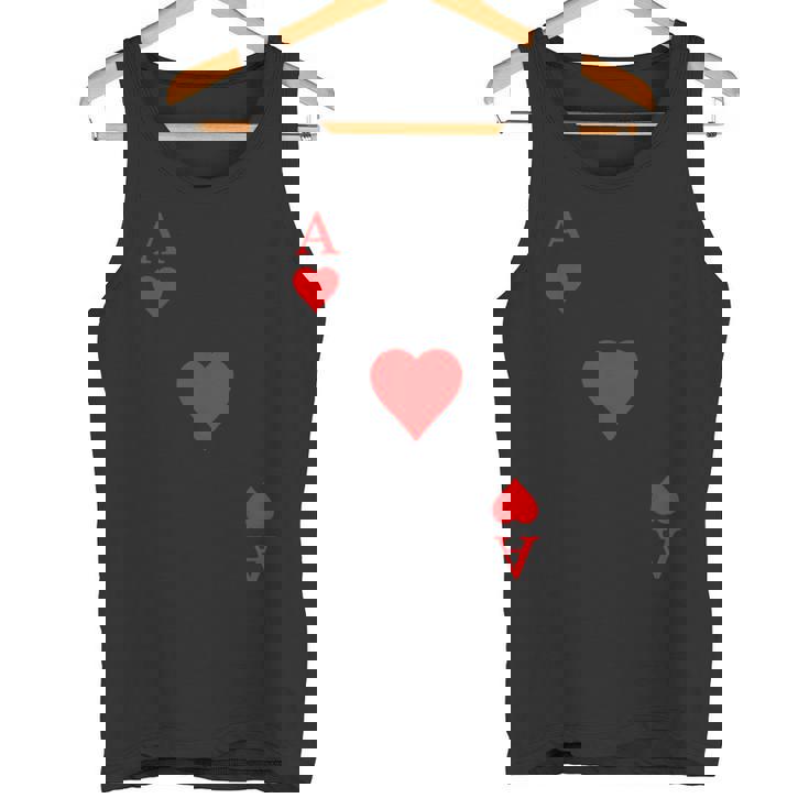 Naipes As De Corazones Carnaval Disfraz Póker Camiseta sin mangas