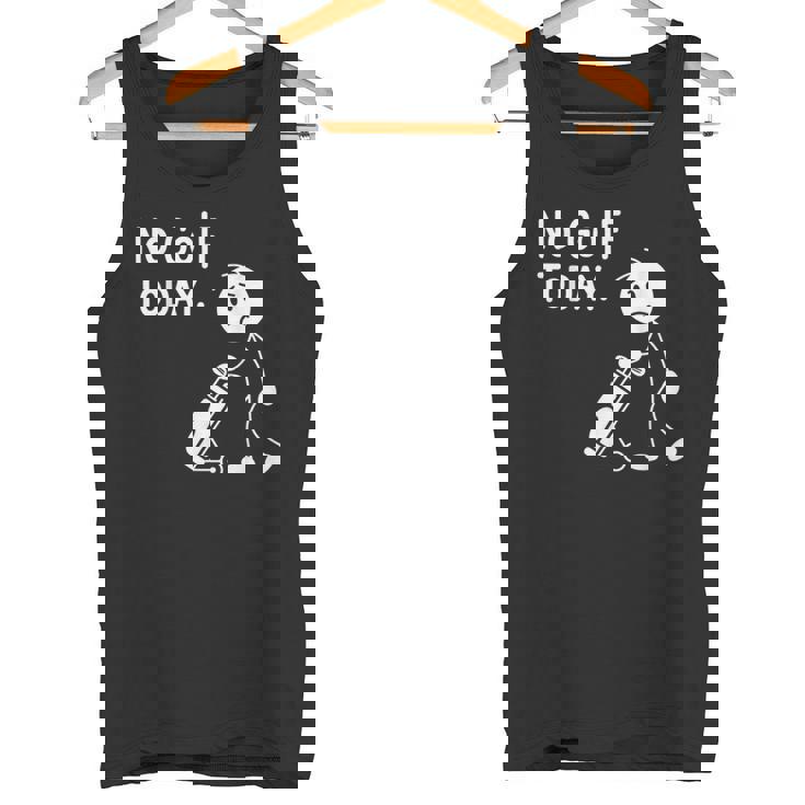 No Golf Todayadtick Man ユーモア ゴルフカートを押す タンクトップ