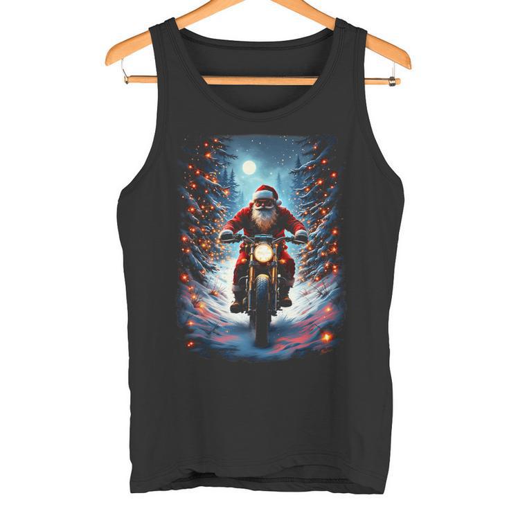 Père Noël Motard Équitation Moto Noël Lune Débardeur e