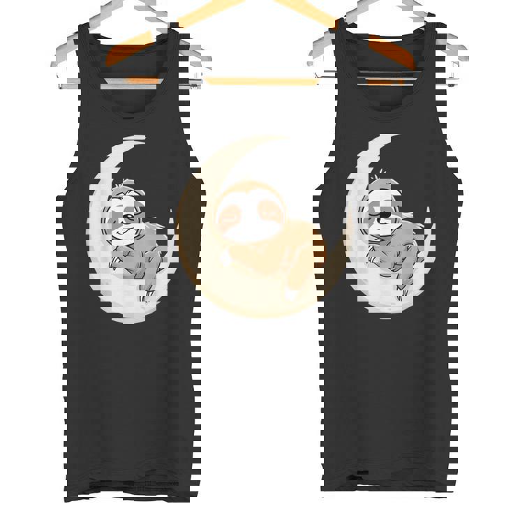 Perezoso Dormido En La Luna – Ilustración Camiseta sin mangas