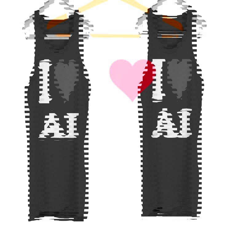 Red Heart I Love Ai タンクトップ