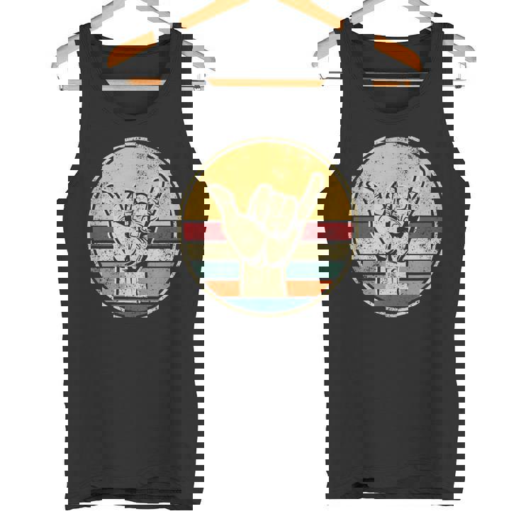 Shaka Surfing Beach Apparel Surfer Greeting Hand Tank Top