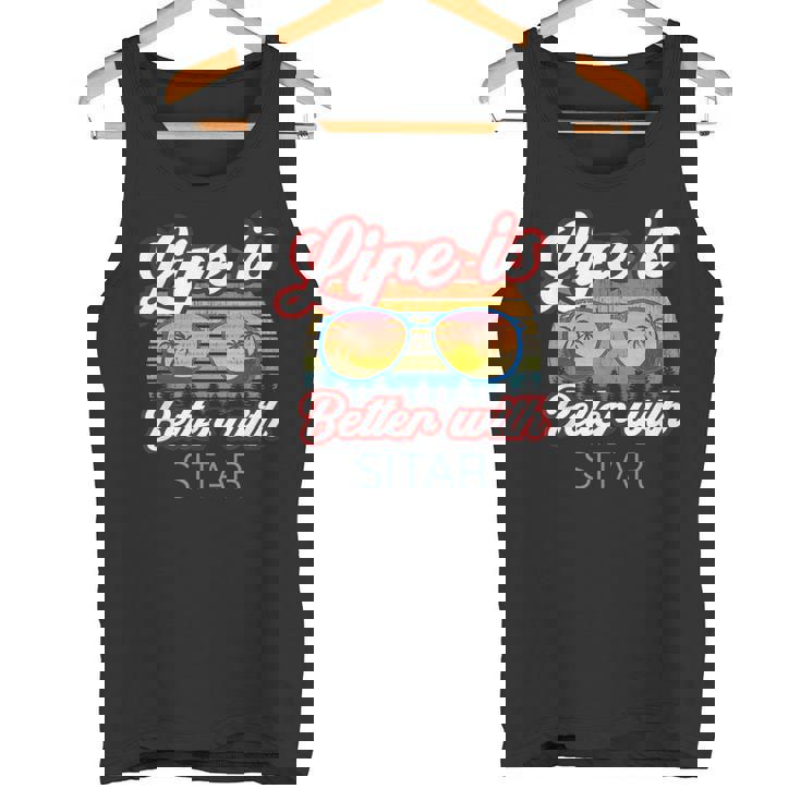 Sitar Players Saying 'Life Is Better With Sitar' Tank Top