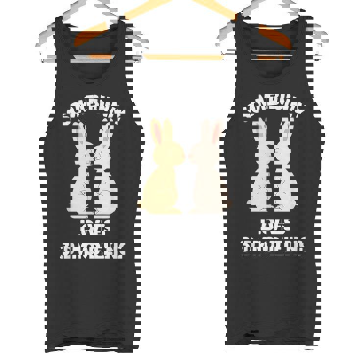 Somebunny Loves 3D Modeling Cute Easter Bunny Enthusiast Tank Top