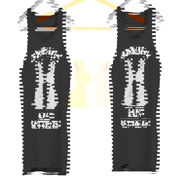 Somebunny Loves Web Cute Easter Bunny Web Er Tank Top