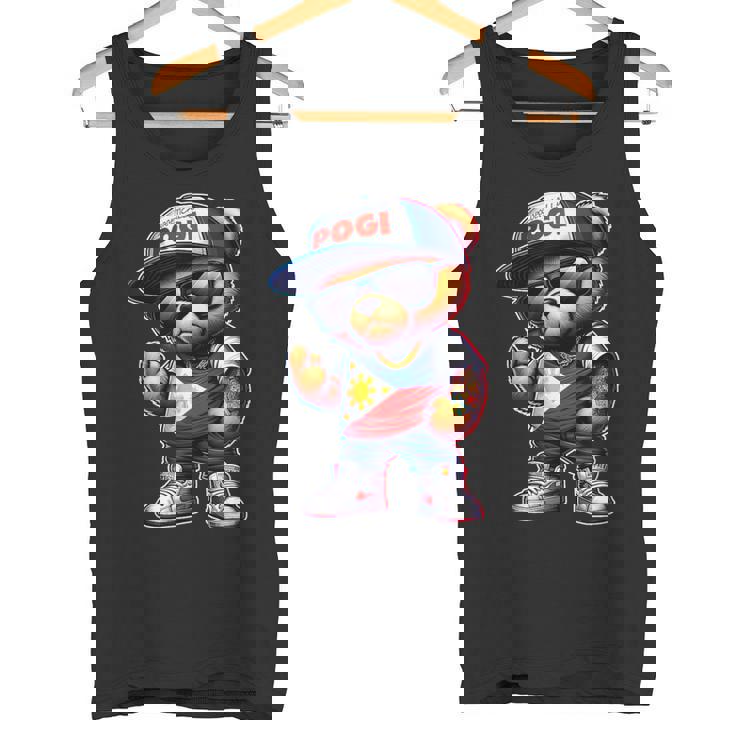 Unapologetically Pogi フィリピン国旗テディベア タンクトップ