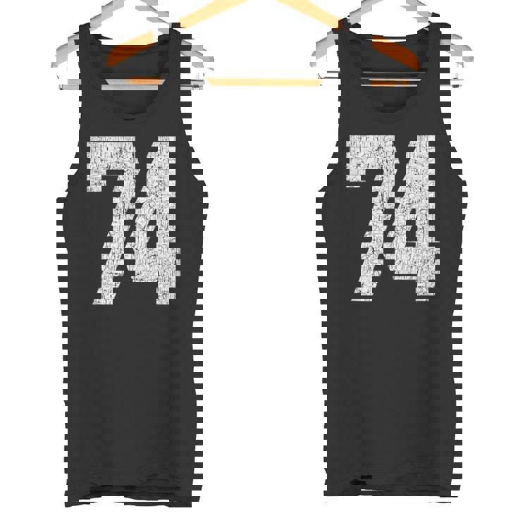 Uniforme De Jersey Número 74 Cumpleaños Número 74 Camiseta sin mangas